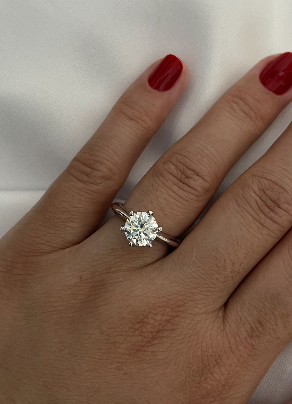 Miniatura: Prata 925 - Anel solitário Romance 2 cts de Moissanite brilhante 