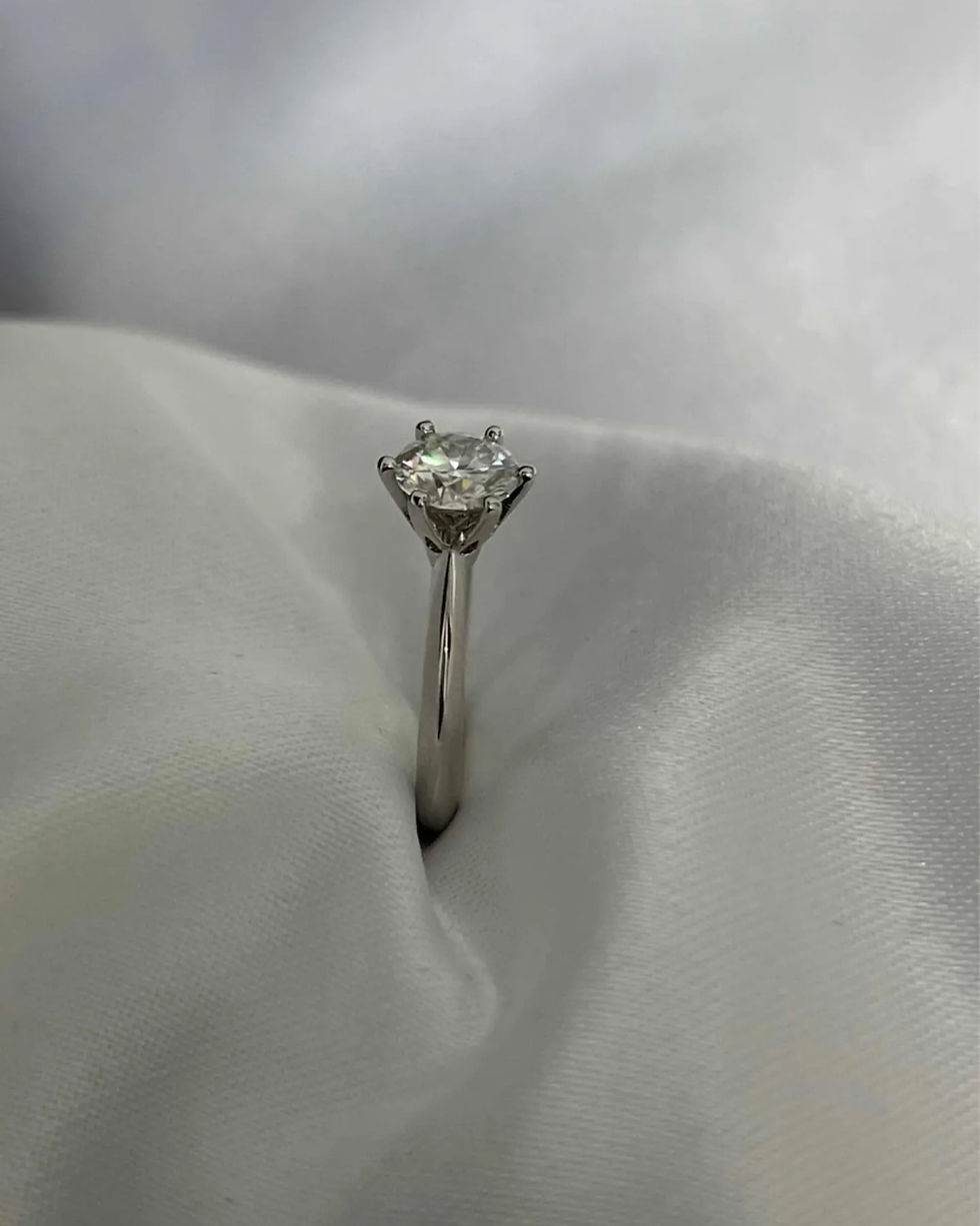 Miniatura: Prata 925 - Anel Solitário Romance 1 ct de Moissanite brilhante 