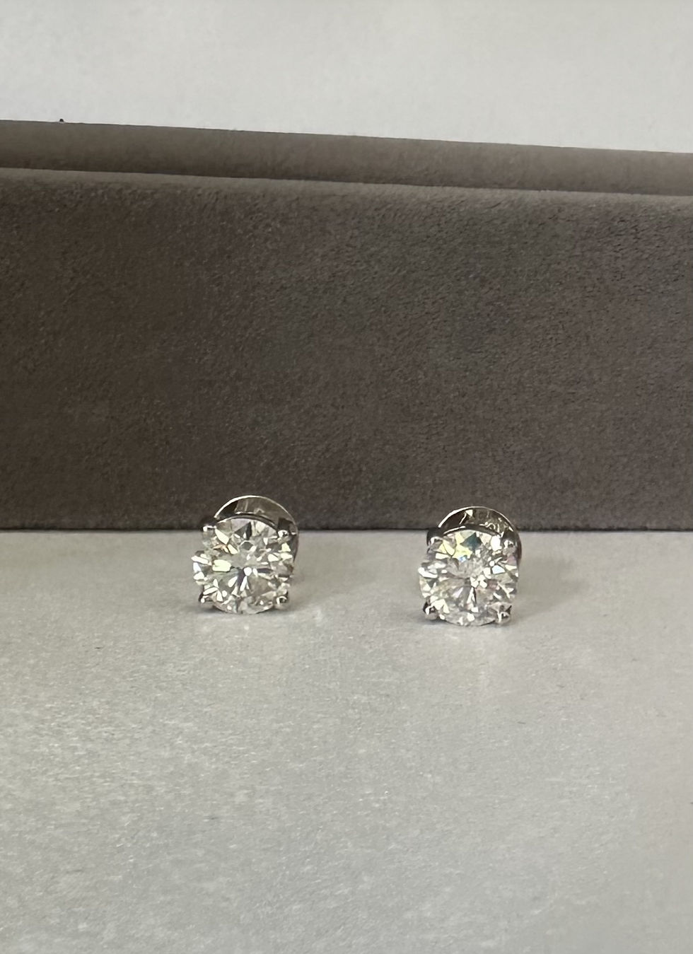 Miniatura: Prata 925 - brincos solitário Ana 2 cts cada Moissanite brilhante 