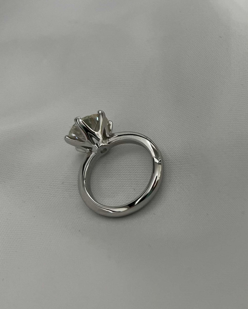 Miniatura: Prata 925- anel solitário Romance 5 cts de Moissanite brilhante