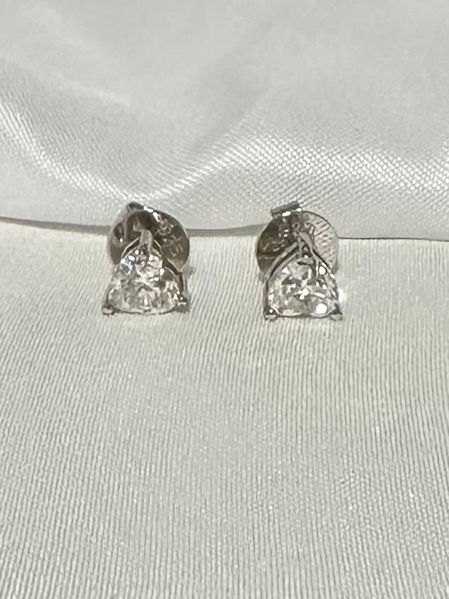 Miniatura: Prata 925 - brincos solitário de Moissanite na lapidação coração 