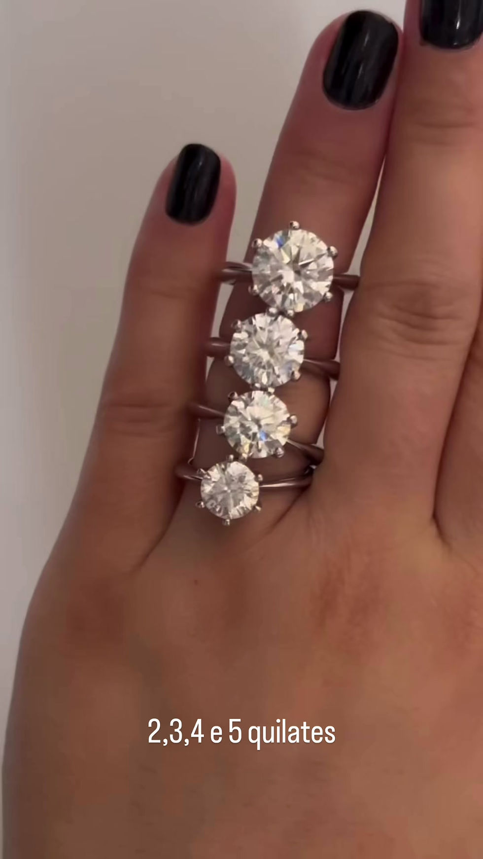 Miniatura: Prata 925 - Anel solitário Romance 3 cts de moissanite brilhante