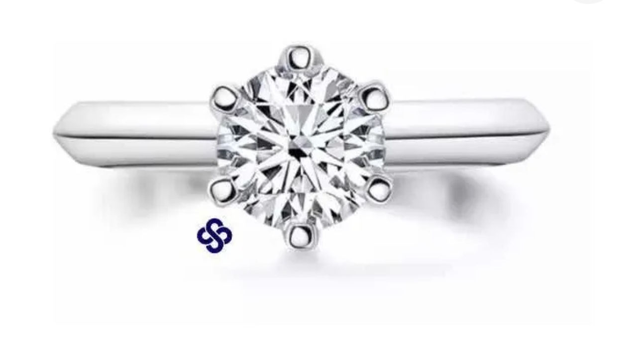 Prata 925 - Anel Solitário Romance 1 ct de Moissanite brilhante 