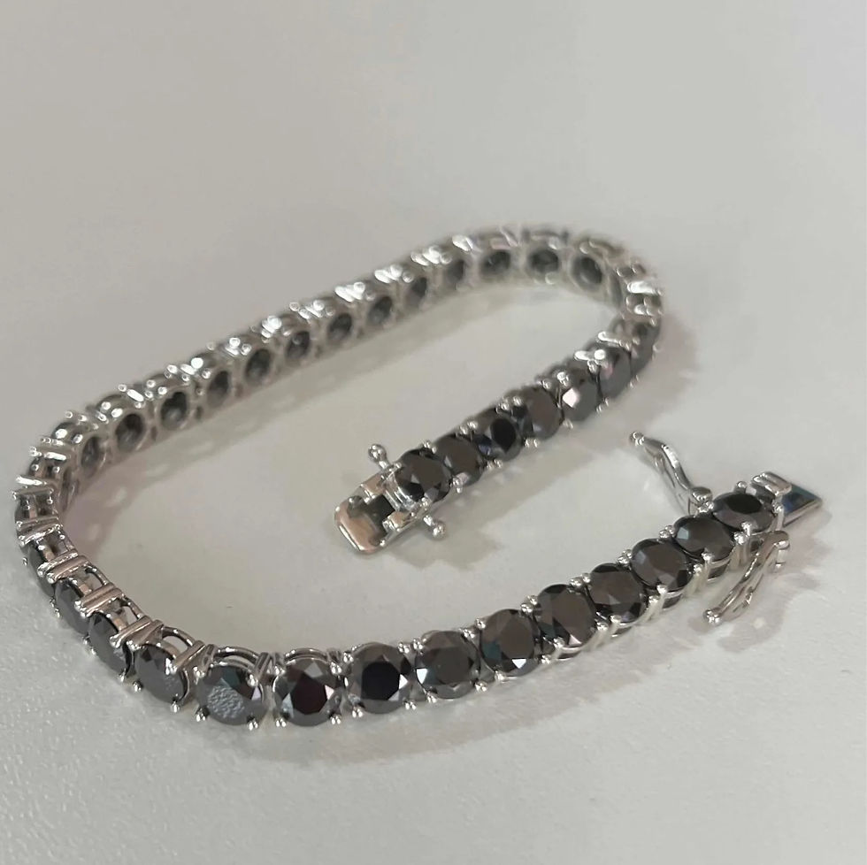 Miniatura: Ouro 18k- pulseira riviera 0.5ct cada Moissanite negra (5mm)