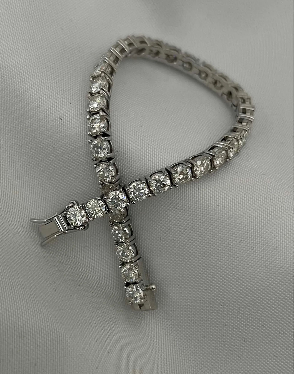 Miniatura: Prata 925 - pulseira riviera 30 pontos cada Moissanite (4mm)