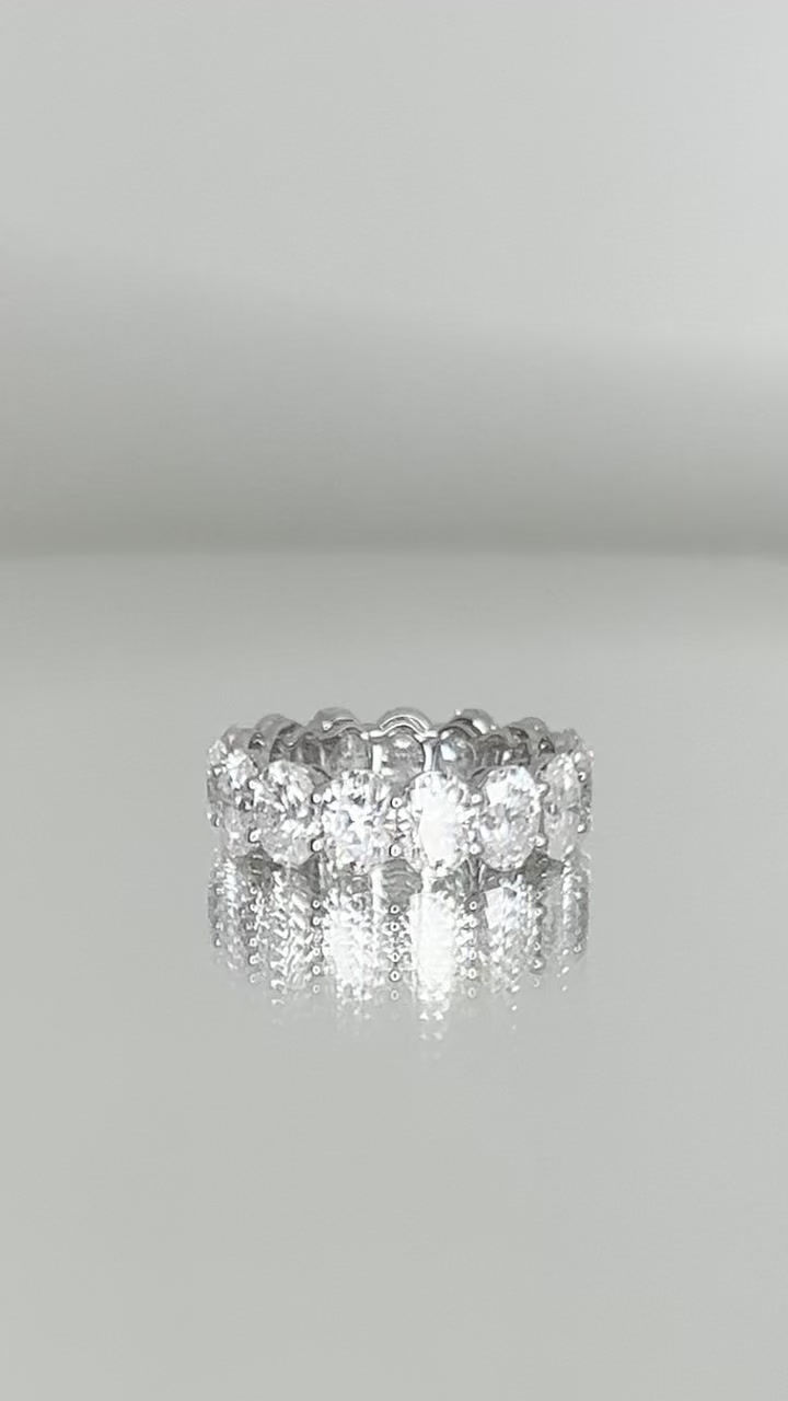 Miniatura: Ouro 18k - aliança 1 ct cada Moissanite lapidação oval