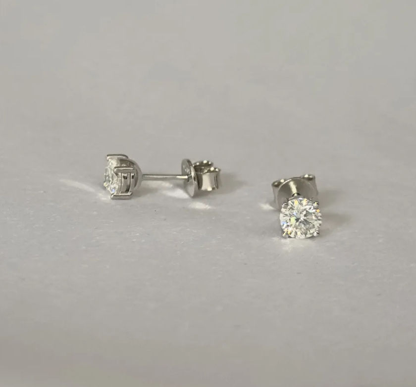 Miniatura: Ouro 18k - brincos solitário Ana 0.5ct cada diamante Lab Grown brilhante