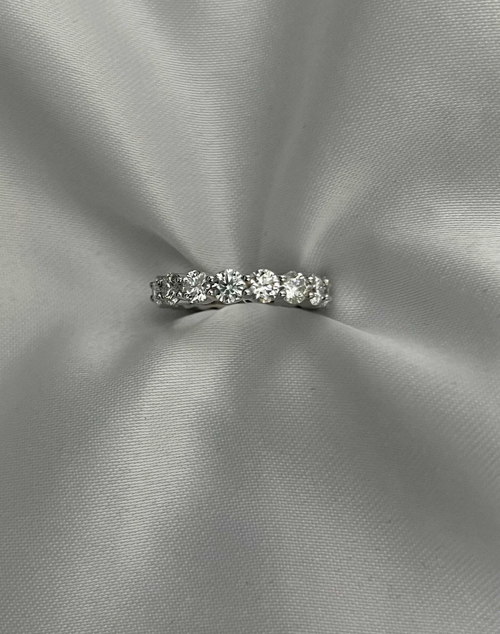 Miniatura: Prata 925 - Aliança eternity 30 pontos cada moissanite brilhante