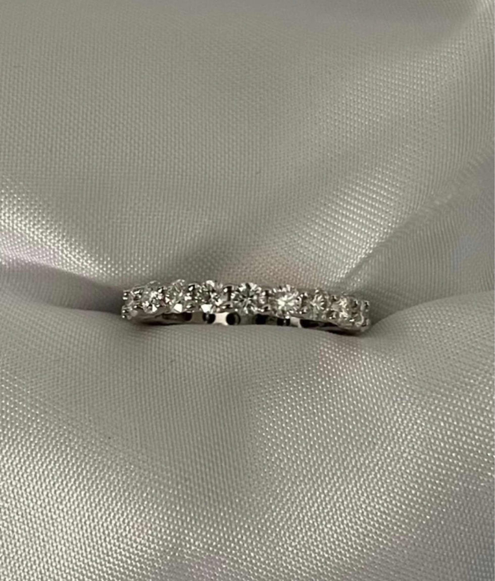 Miniatura: Ouro 18k - aliança Valentine 10 pontos cada Moissanite brilhante 