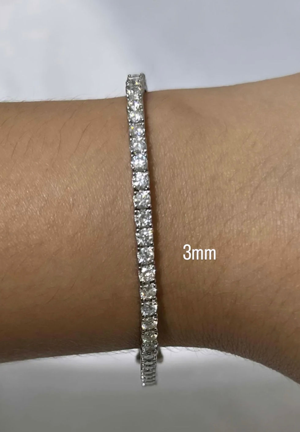 Miniatura: Prata 925 - pulseira riviera 10 pontos cada Moissanite (3mm)