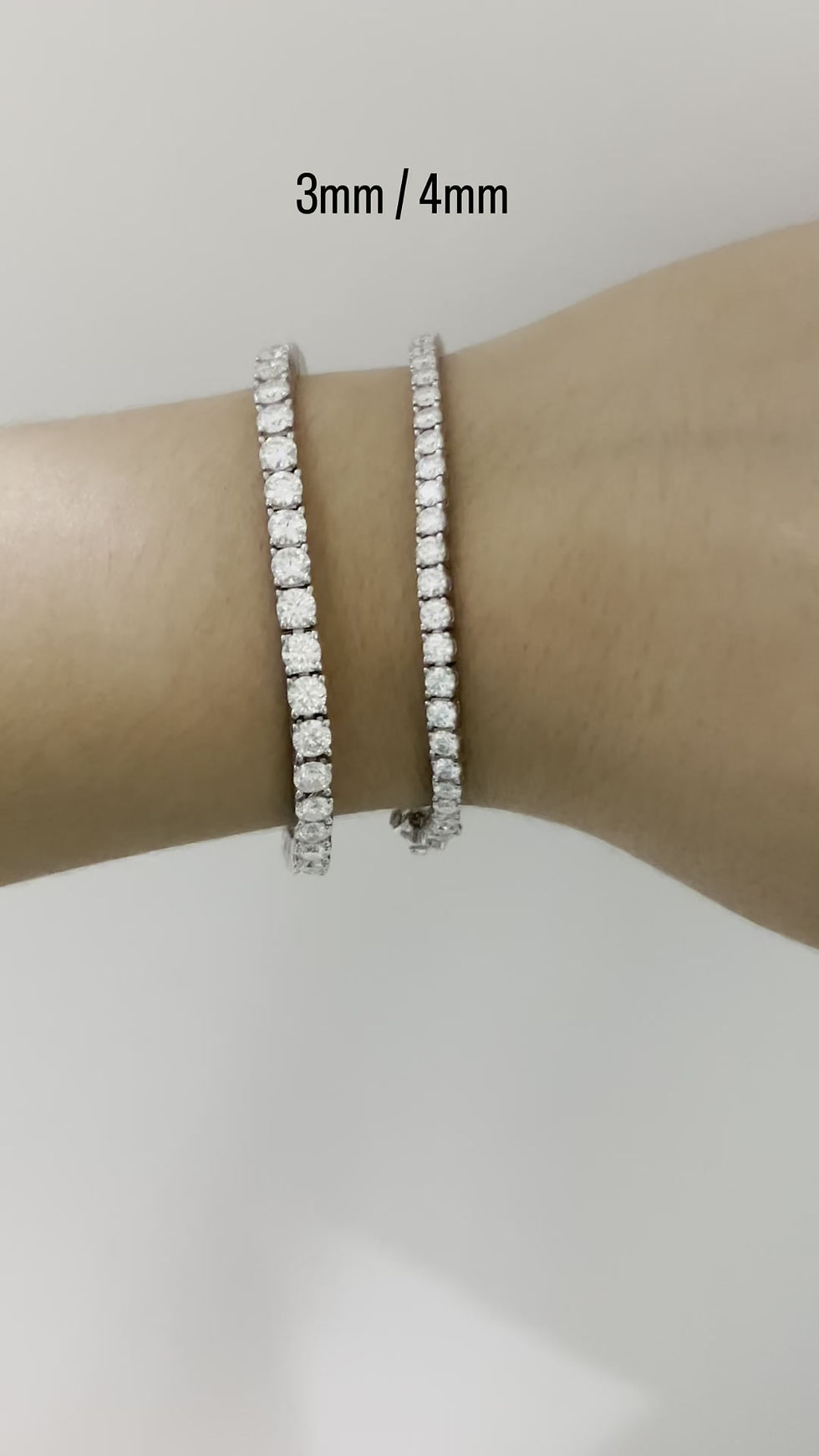 Miniatura: Ouro 18k - pulseira riviera 10 pontos cada Moissanite (3mm)