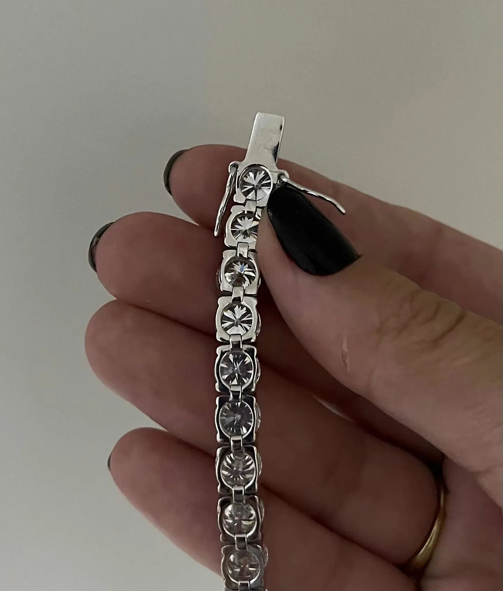 Miniatura: Prata 925 - pulseira riviera 1 ct cada Moissanite brilhante (6.5mm)
