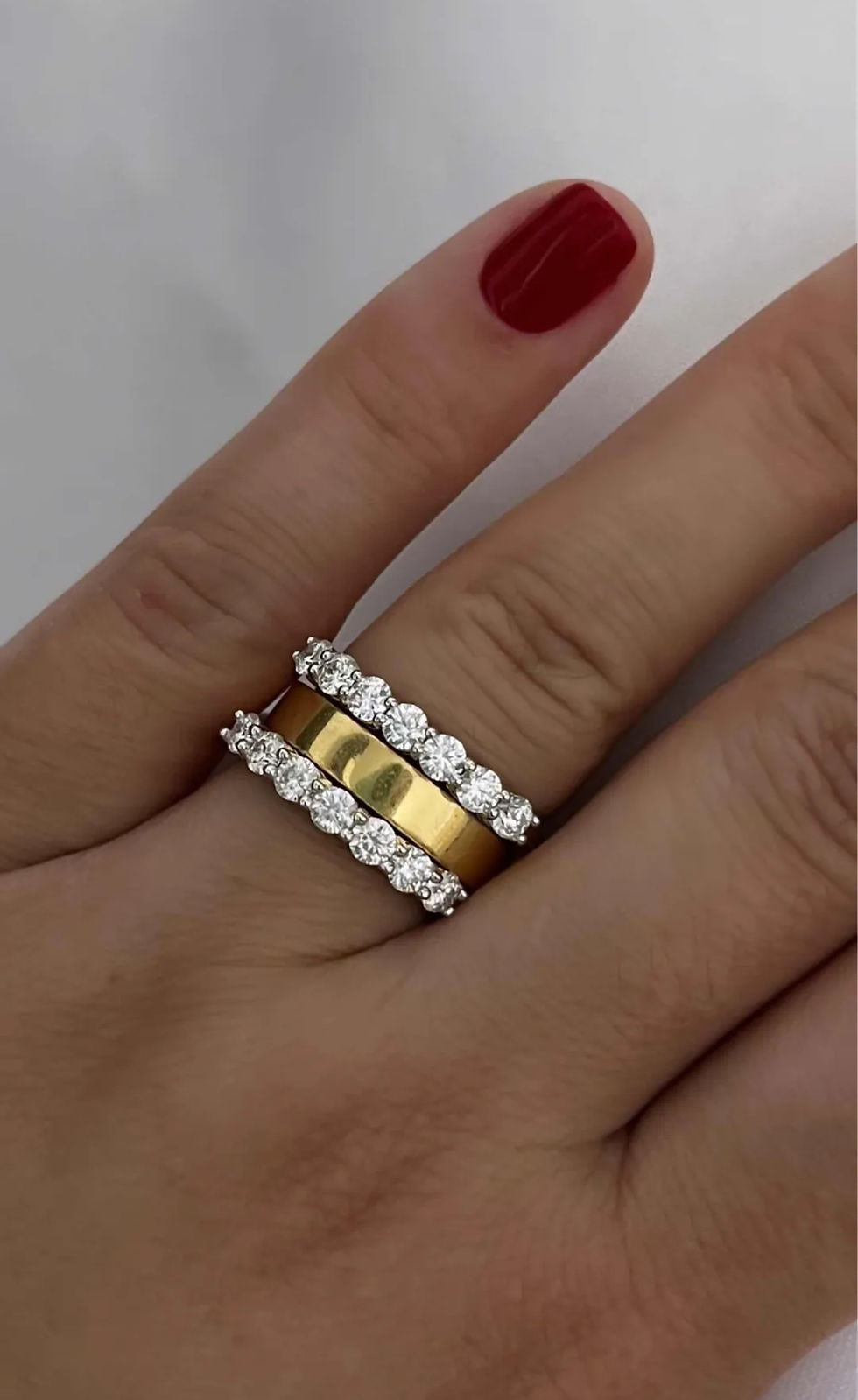 Miniatura: Ouro 18k- Meia aliança Clara 10 pontos (3mm) cada diamante lab grown