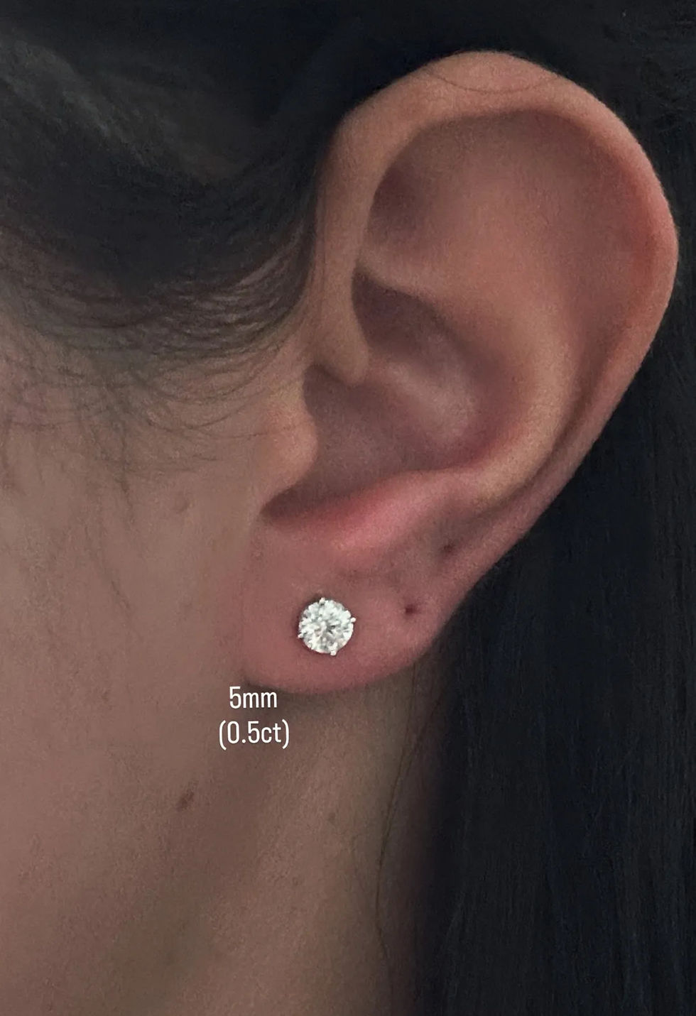 Miniatura: Prata 925 - brincos solitário Ana 0.5ct cada Moissanite brilhante