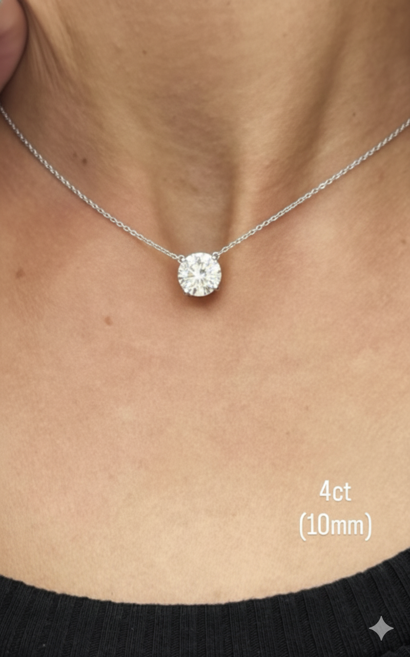 Miniatura: Prata 925 - Colar solitário Daiana de Moissanite brilhante
