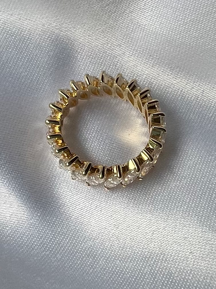 Miniatura: Ouro 18k - aliança Marquesa 30 pontos cada Moissanite navete