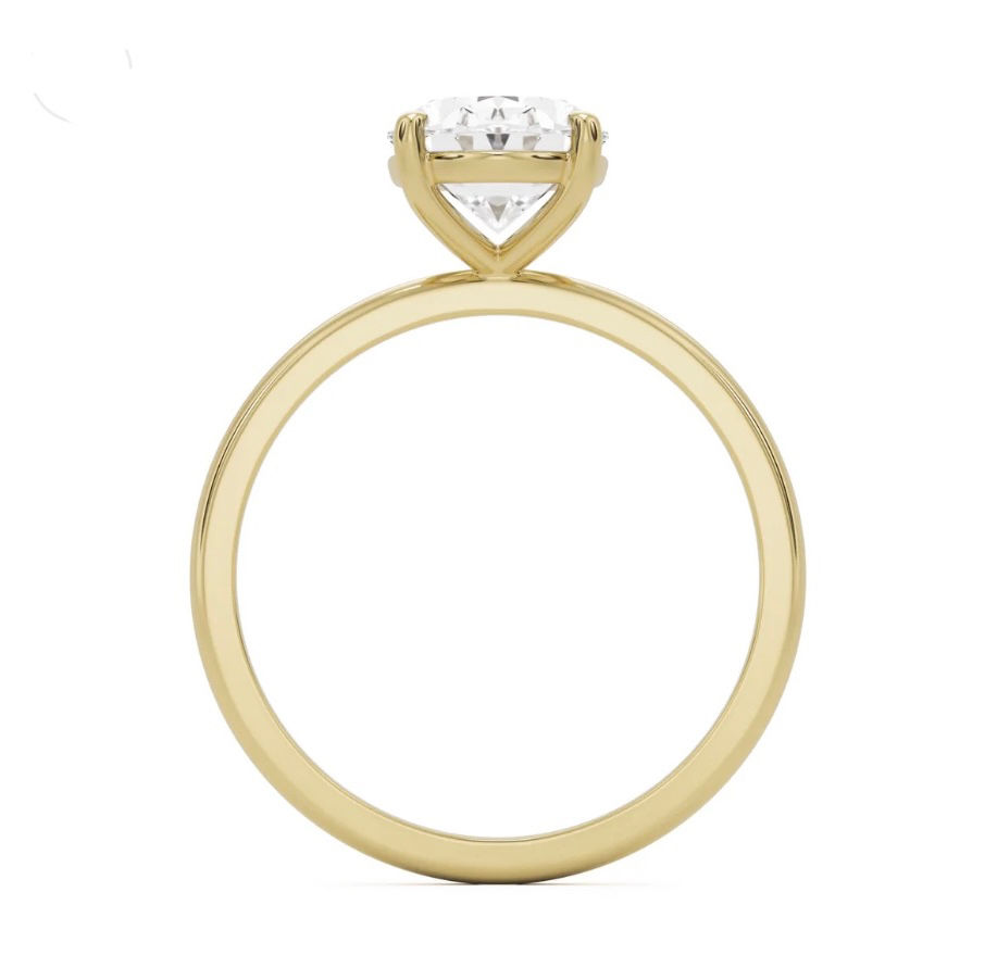 Miniatura: Ouro  18k - anel solitário Amélie de Moissanite oval
