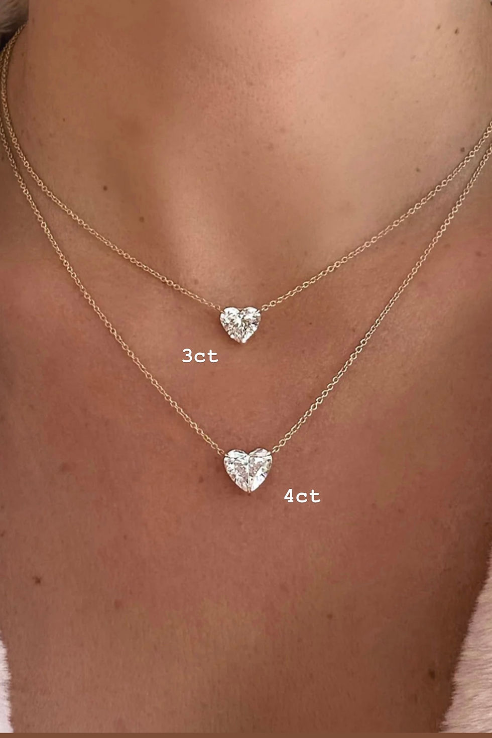 Miniatura: Ouro 18k - colar solitário de diamante lab grown coração Amora