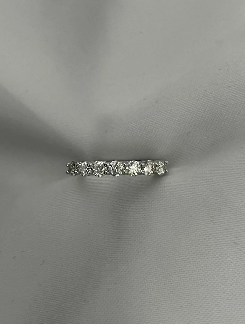Miniatura: Prata 925 - Meia aliança Clara 10 pontos cada Moissanite brilhante 