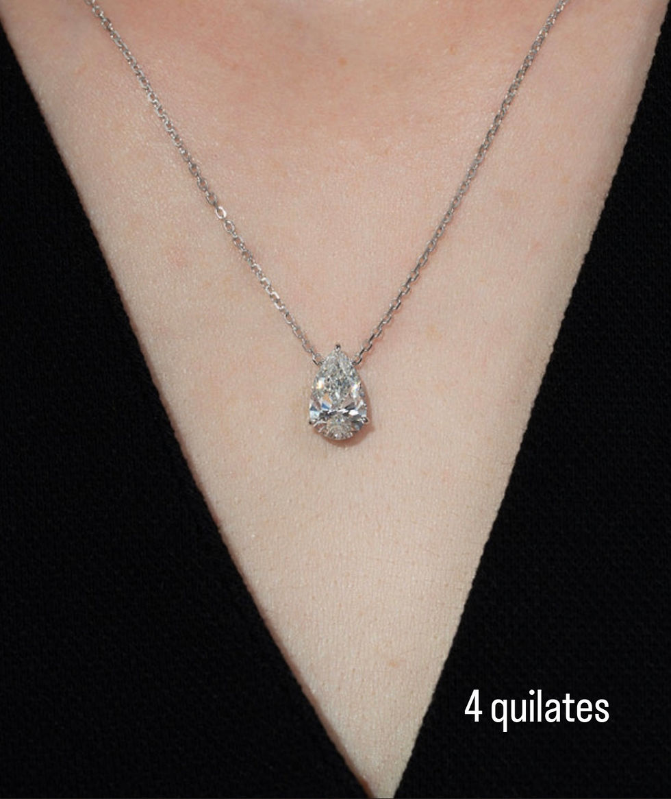 Miniatura: Prata 925 - Colar  solitário pear de Moissanite lapidação gota