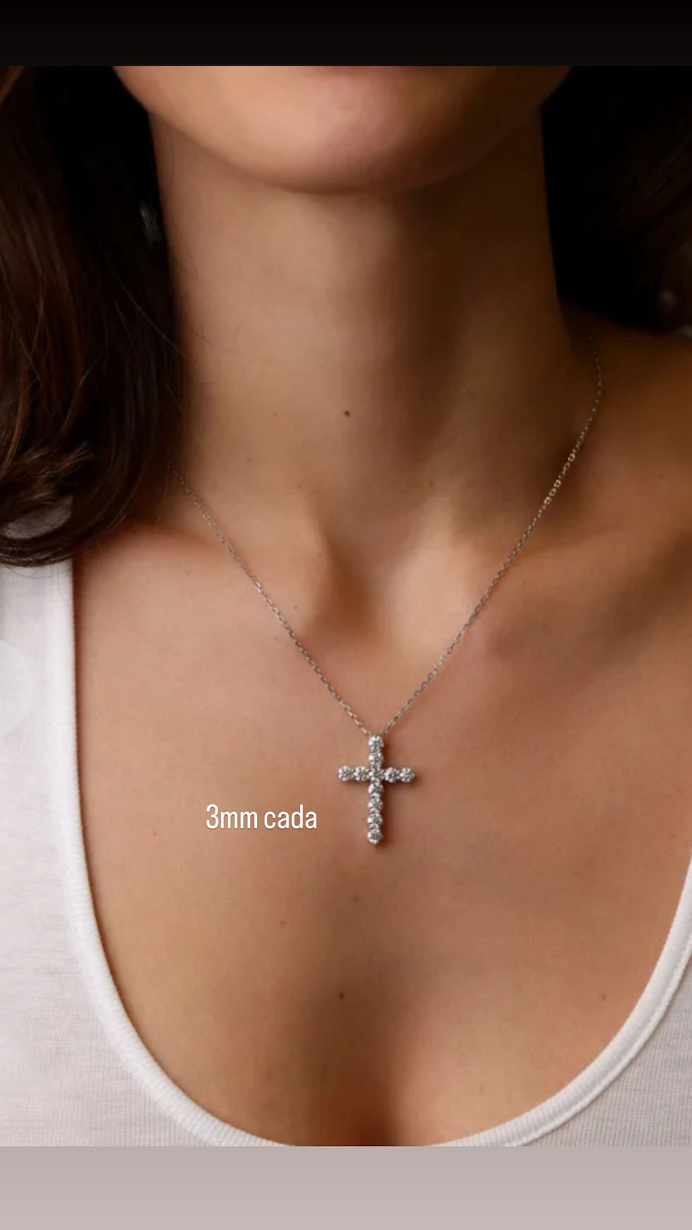 Miniatura: Prata 925 - colar crucifixo de Moissanites brilhantes 