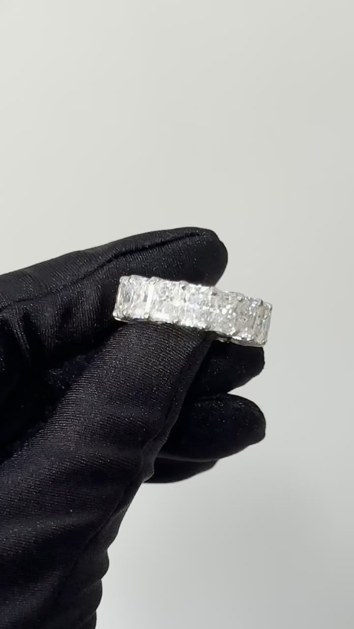Miniatura: Prata 925 - Aliança 1 ct cada Moissanite lapidação Radiante