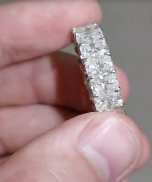 Miniatura: Ouro 18k - aliança 80 pontos cada Moissanite lapidação radiante