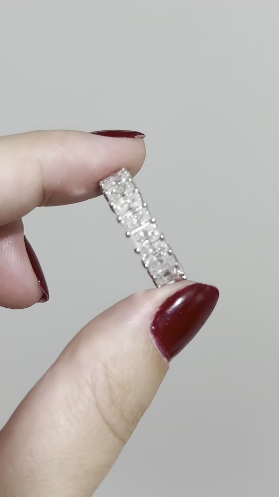 Miniatura: Prata 925 - aliança 0.5ct cada Moissanite na lapidação radiante