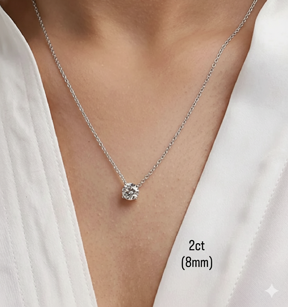Miniatura: Prata 925 - Colar solitário Daiana de Moissanite brilhante