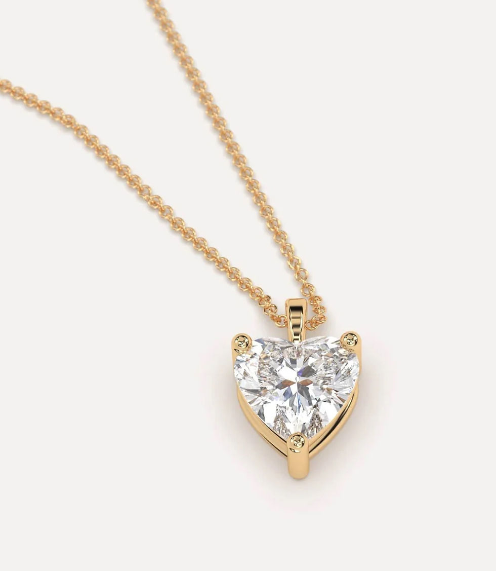 Miniatura: Ouro 18k- pingente solitário amour de Moissanite lapidação coração 