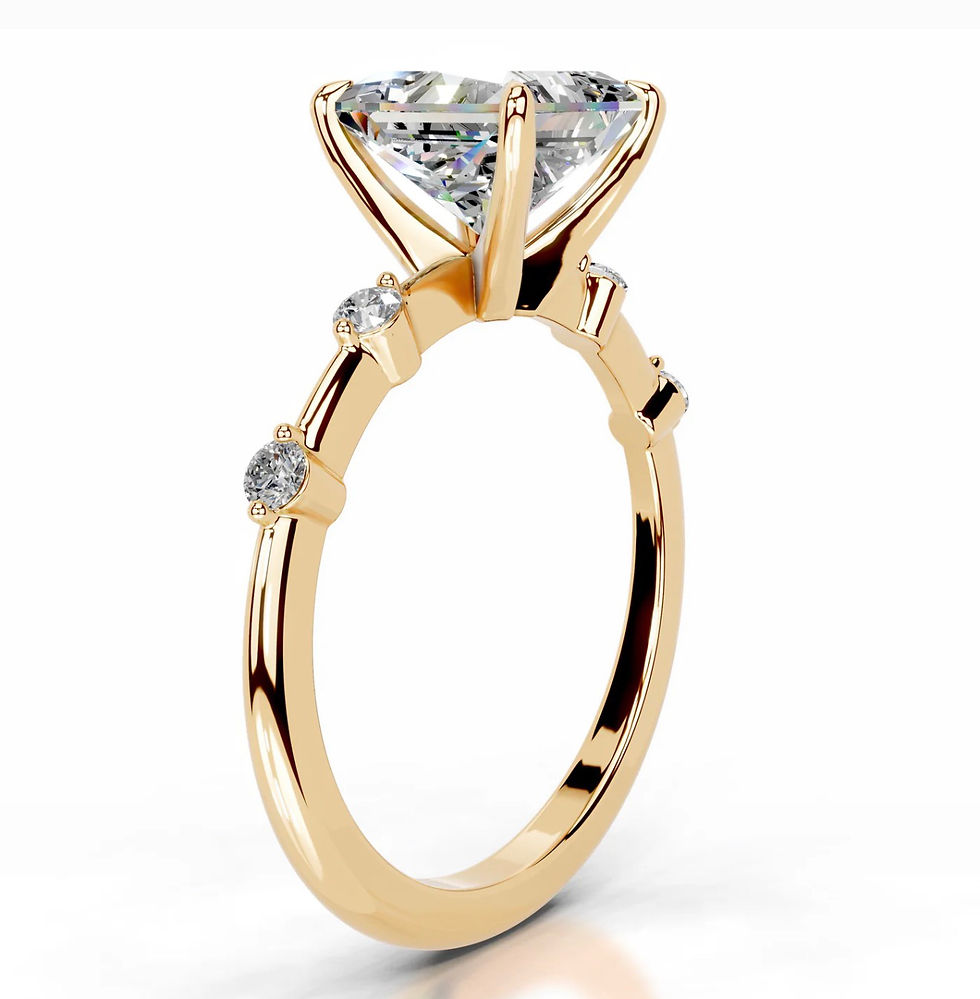 Miniatura: Ouro  18k - anel solitário Aurora de Moissanite brilhante
