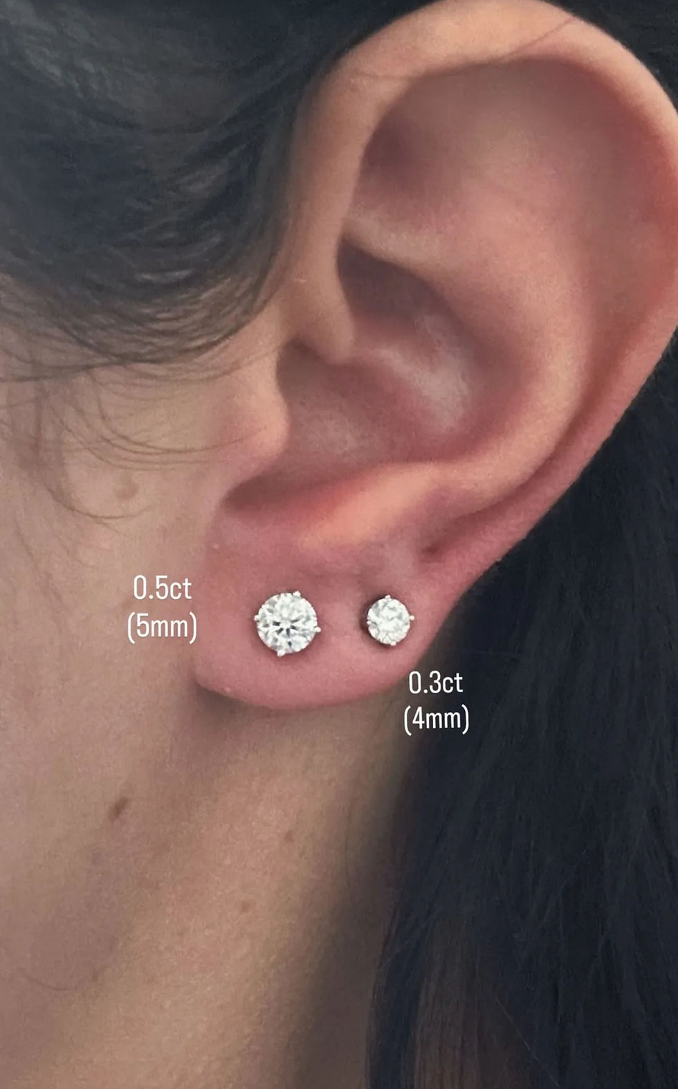 Miniatura: Ouro 18k - brincos solitário Ana 0.5ct cada diamante Lab Grown brilhante