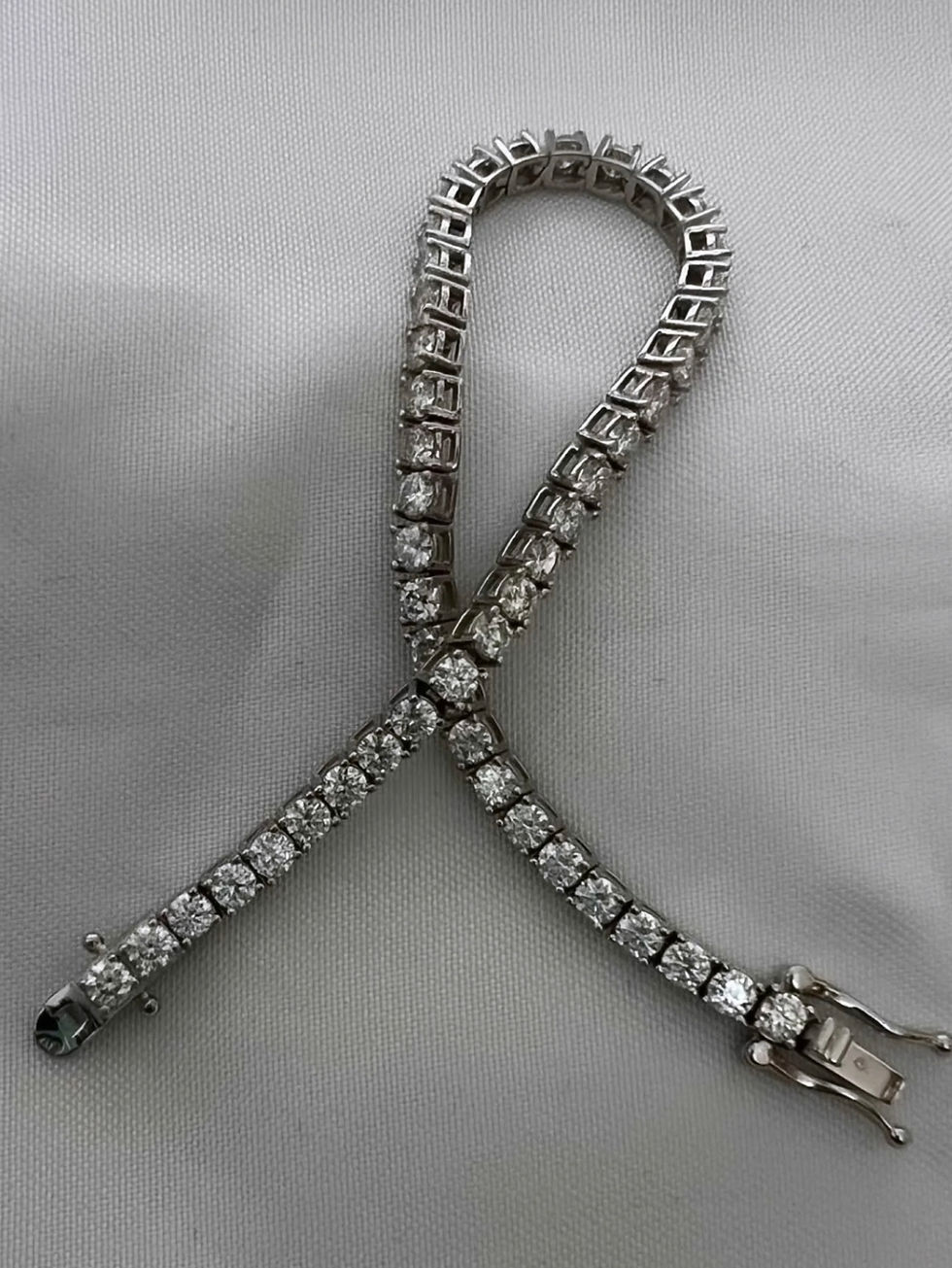 Miniatura: Prata 925 - pulseira riviera 10 pontos cada Moissanite (3mm)