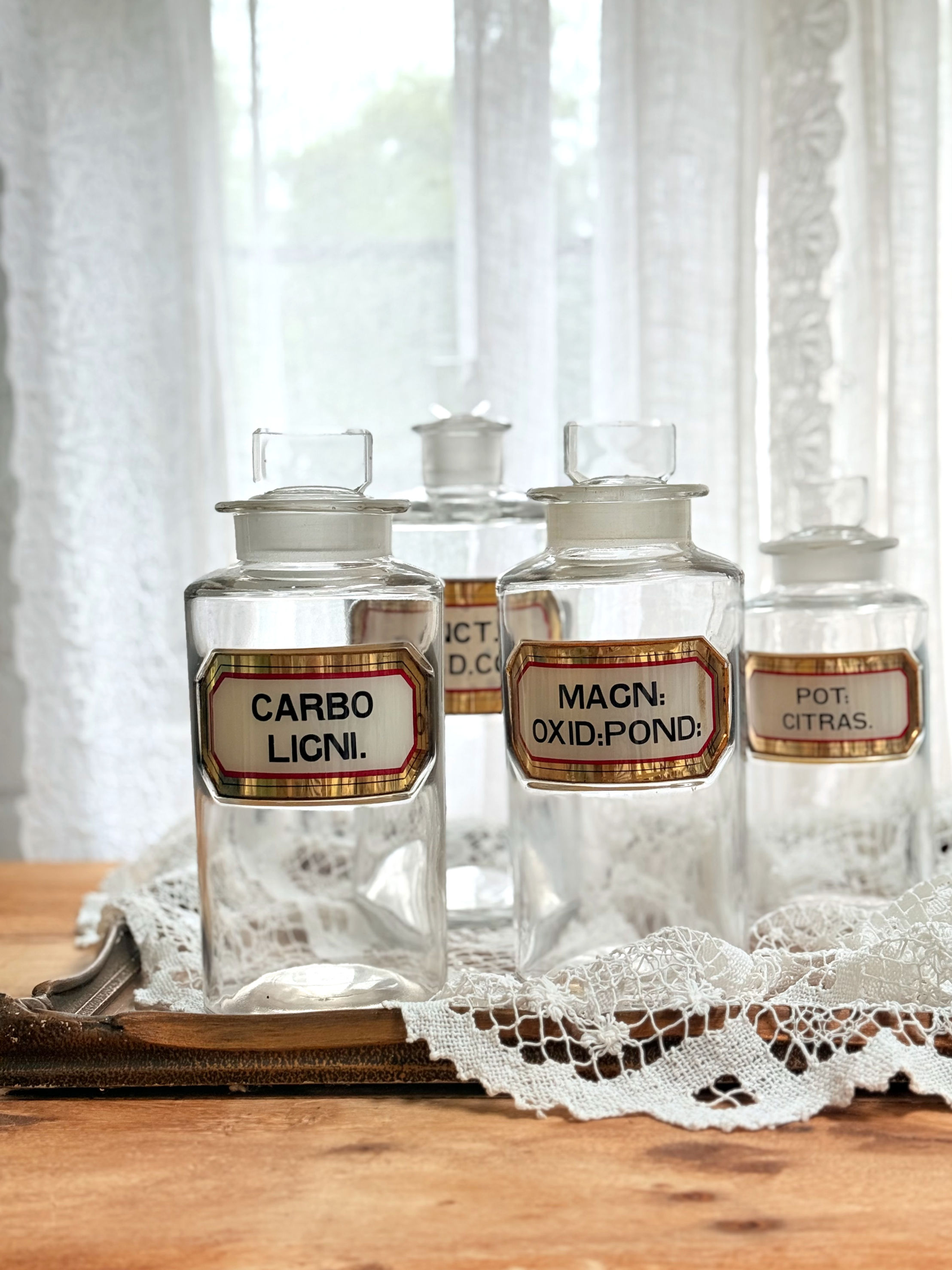 GLASS APOTHECARY JARS