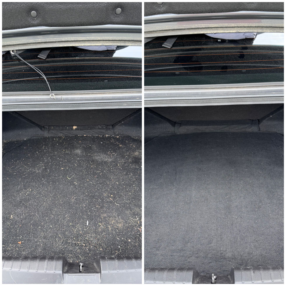 Before and after interior detailing transformation