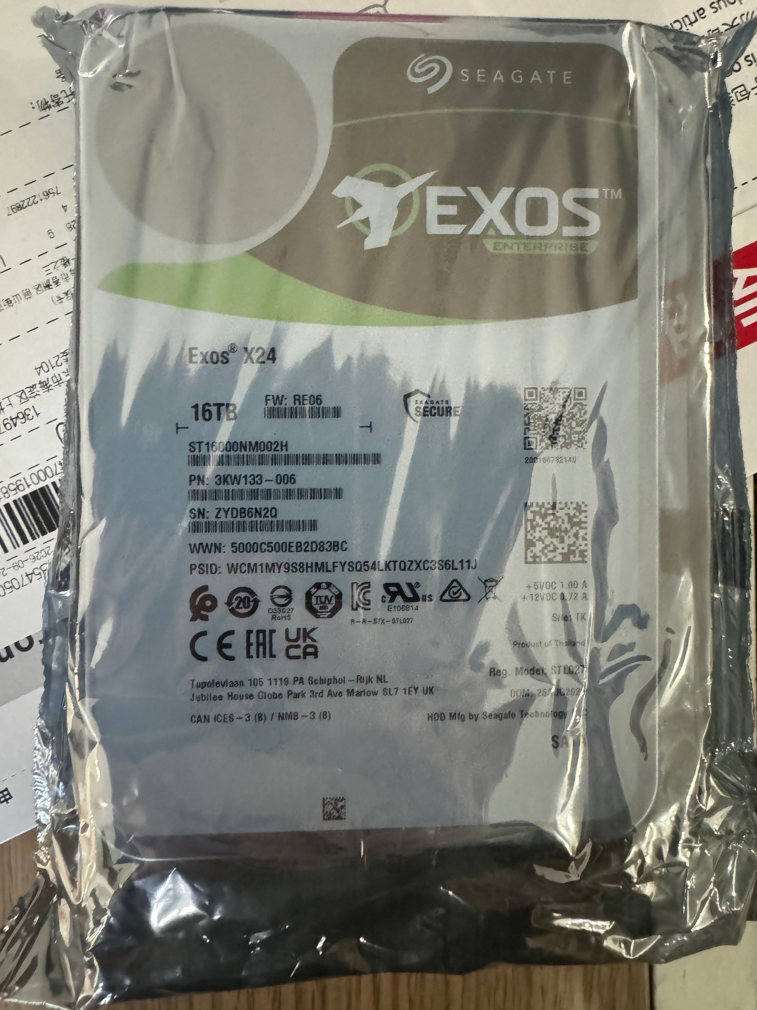 SEAGATE EXOS X24 16TB SATA ST16000NM002H