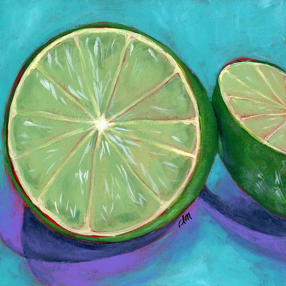 Lime Halves (framed)