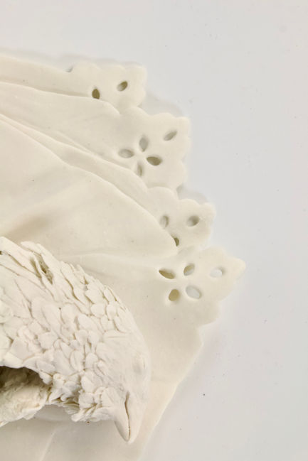 Bird 12 on Handkerchief from Fledgling 2025. Cardiff