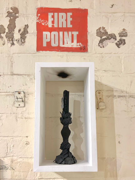 Black Candle holder from Fledgling 2025. Stoke on Trent as part of Fresh 2025.