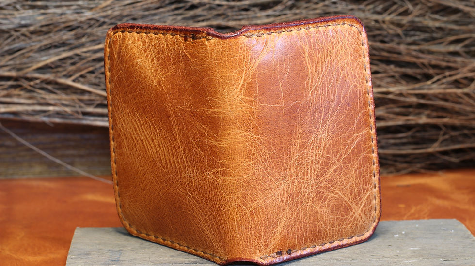 Handmade hand sewn leather wallet