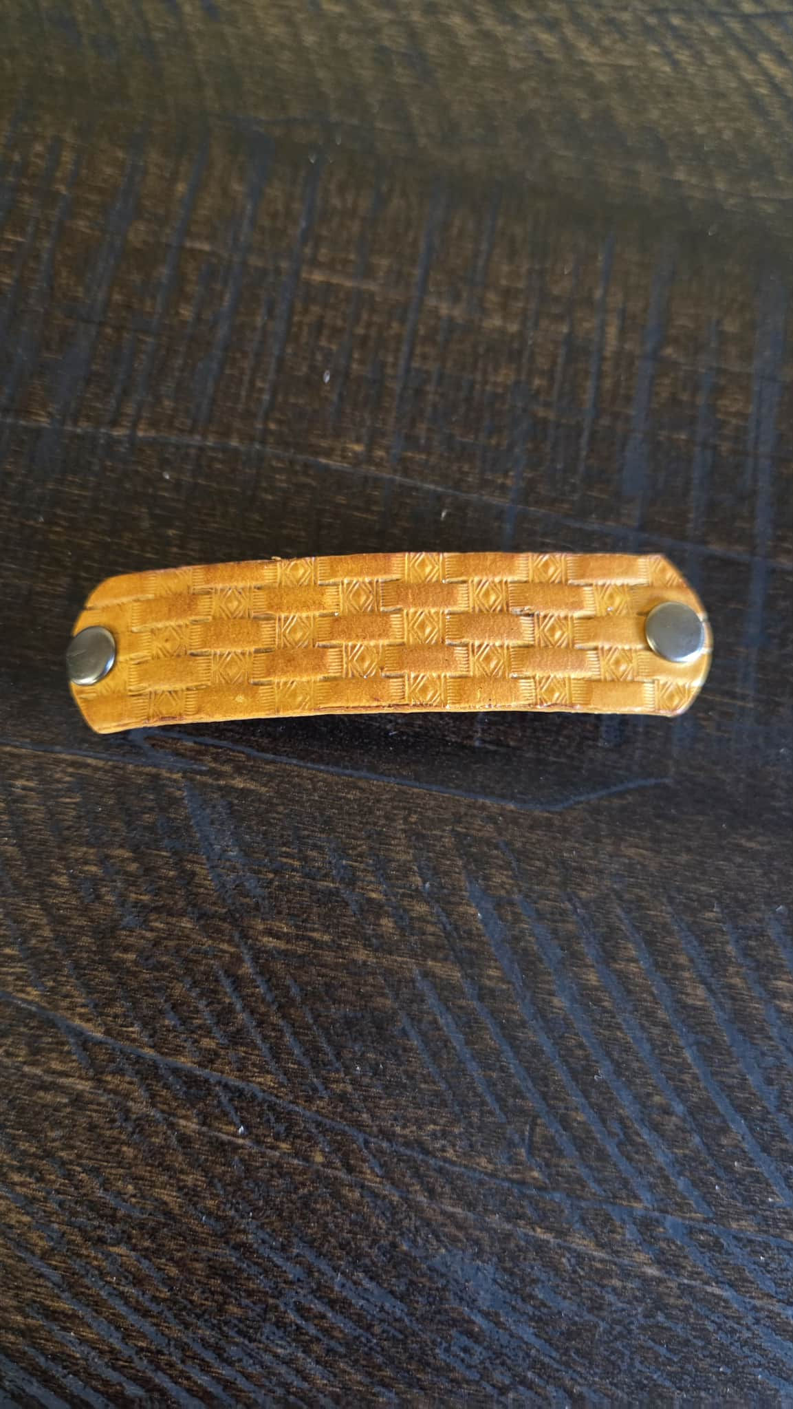 Leather Small Link Hair Barrette