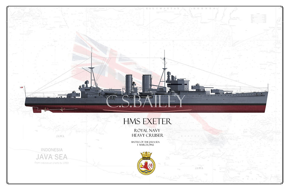 HMS Exeter FH print