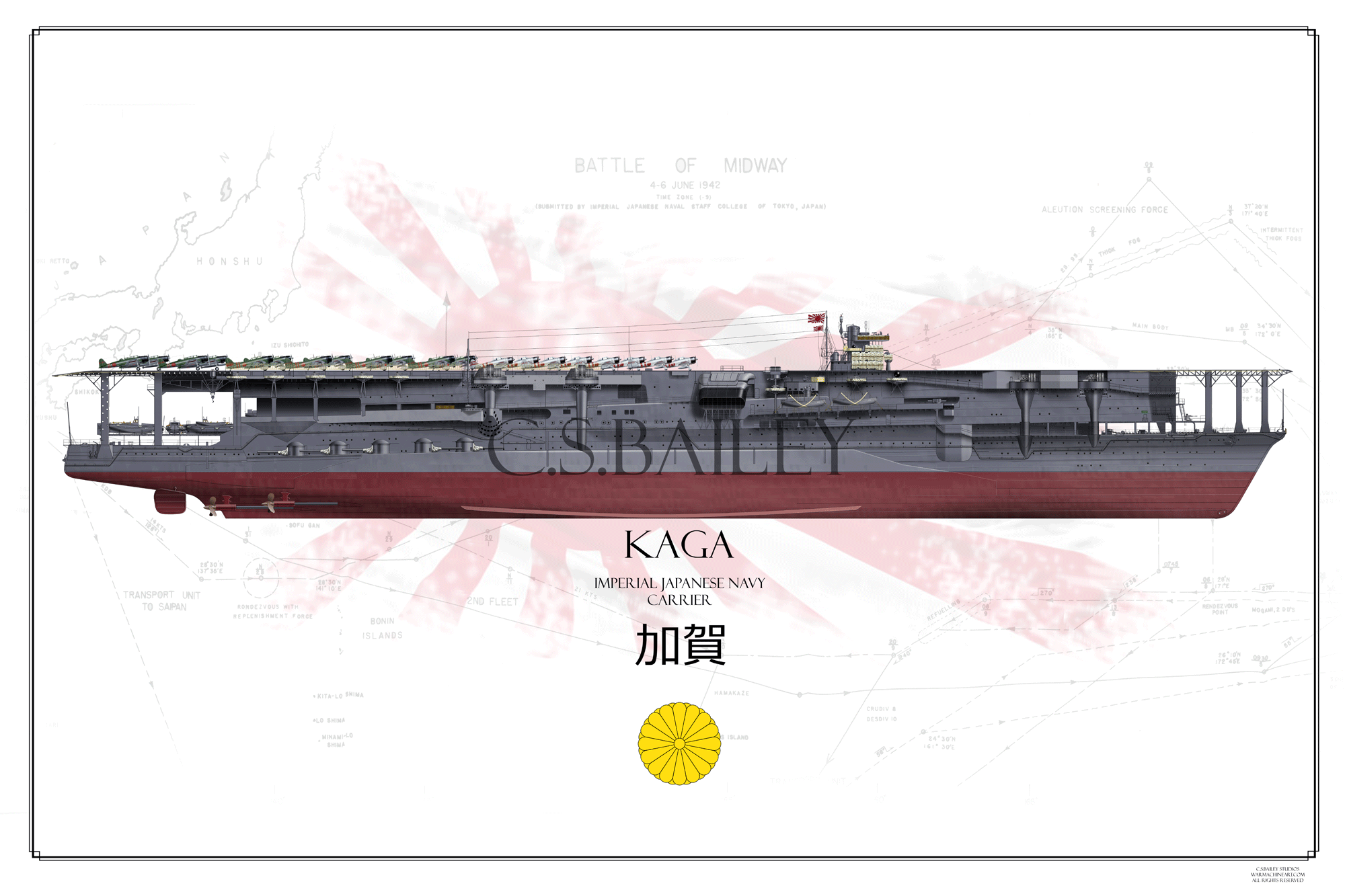 IJN Kaga Battle of Midway FH Print