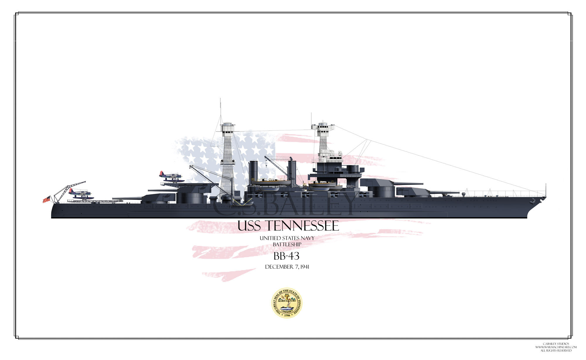 USS Tennessee 1941 BB-43