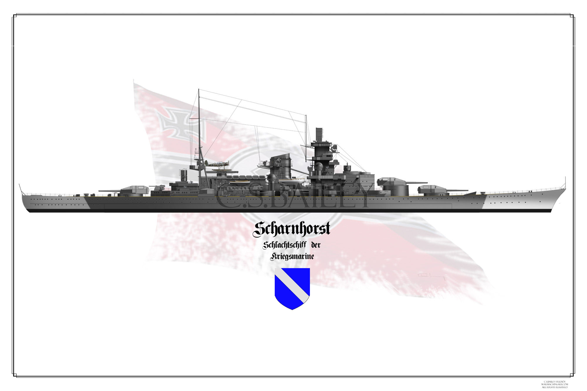 KMS Scharnhorst W/L print