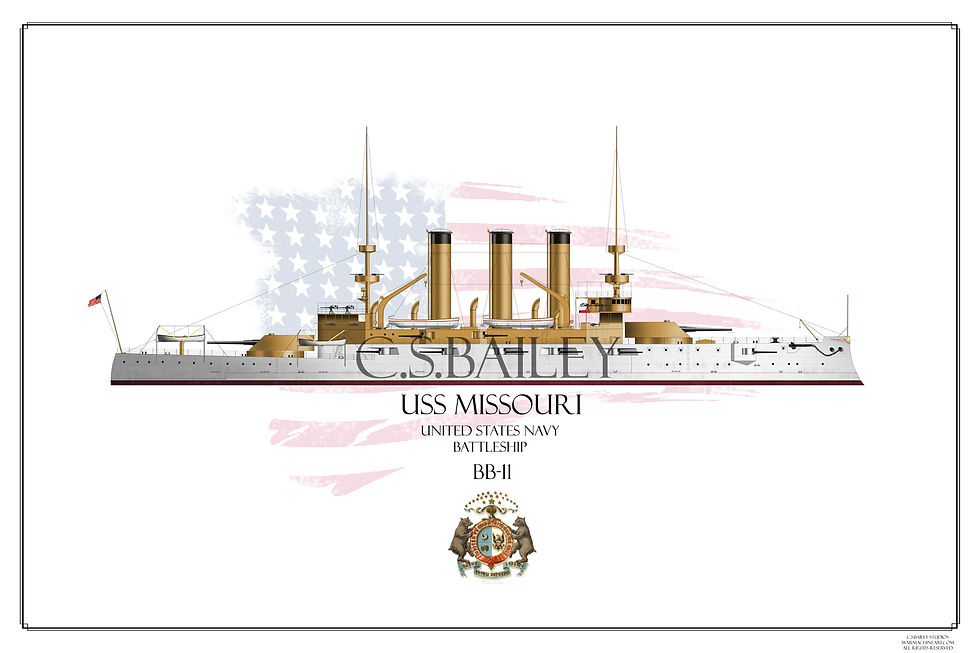 USS Missouri BB-11WL Print