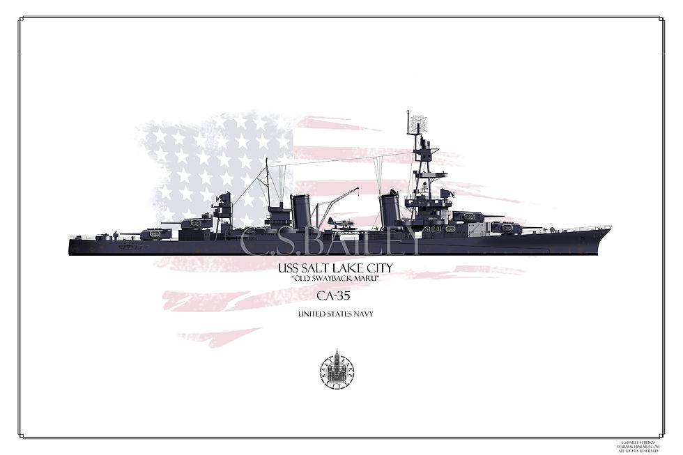 USS Salt Lake City CA-25 MS-21 WL Print