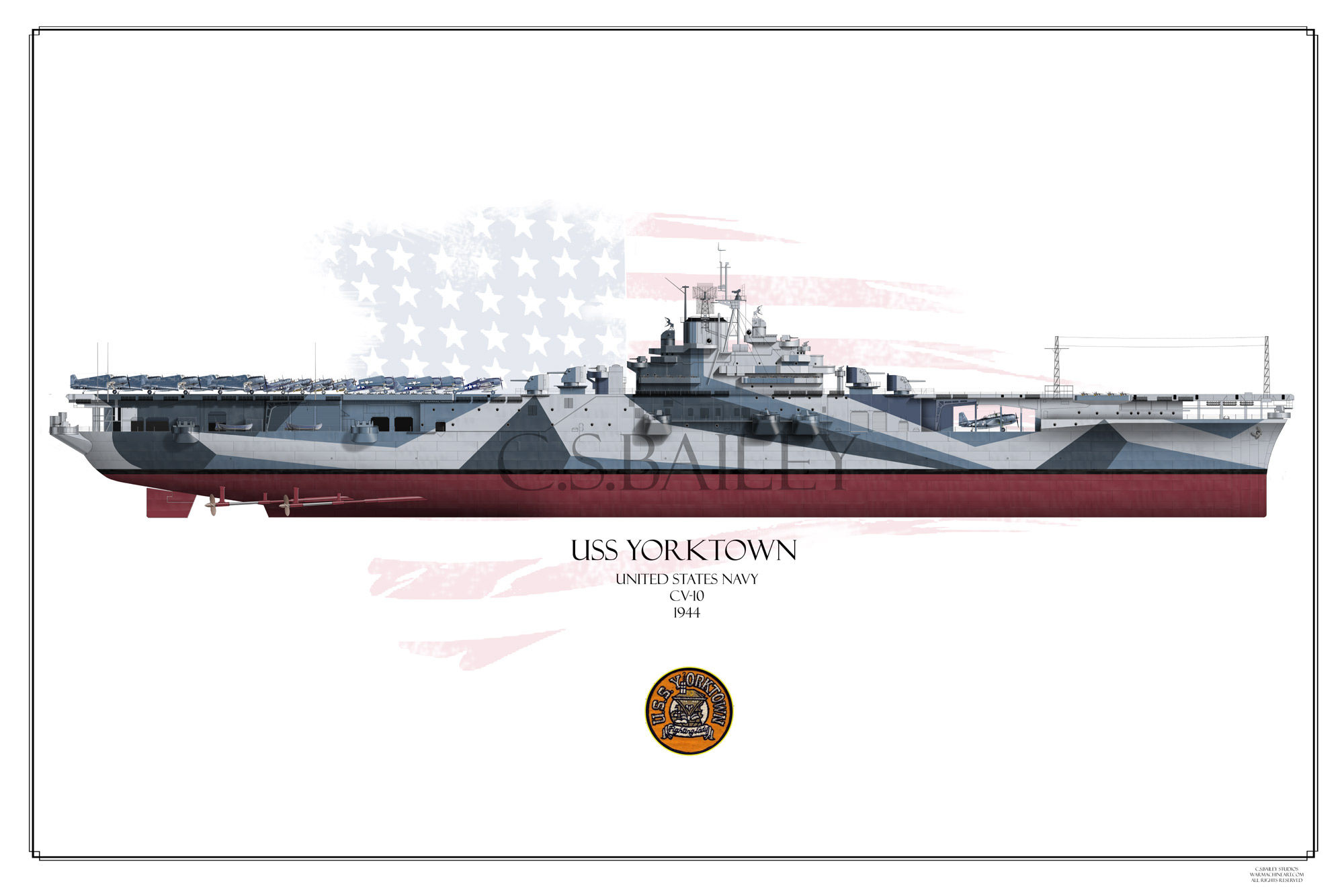 USS Yorktown CV-10 F/H Print