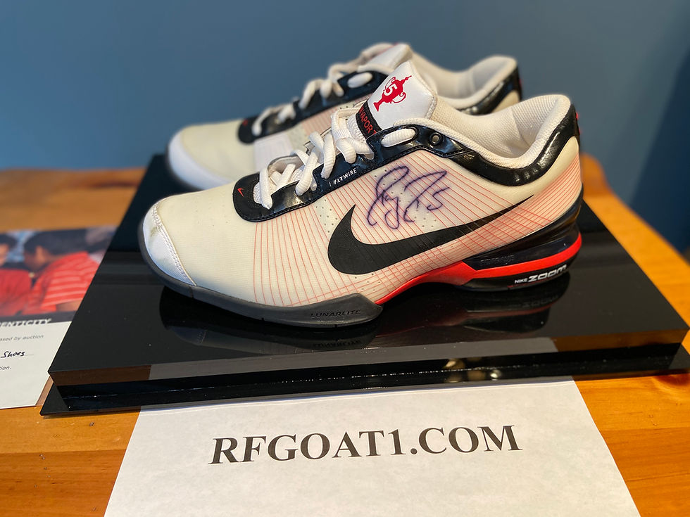 Thumbnail: Roger Federer Match Worn Signed Custom 2009 US Open 'Tweener' Shoes