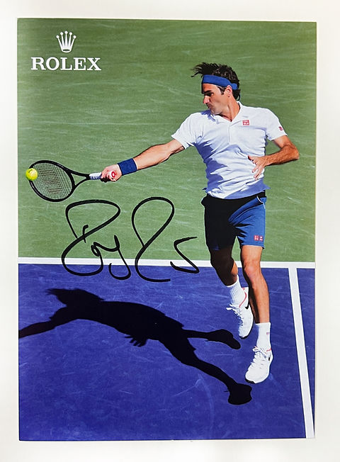 Roger Federer Signed Autographed 4x6 Rolex Card | Prestige Memorabilia